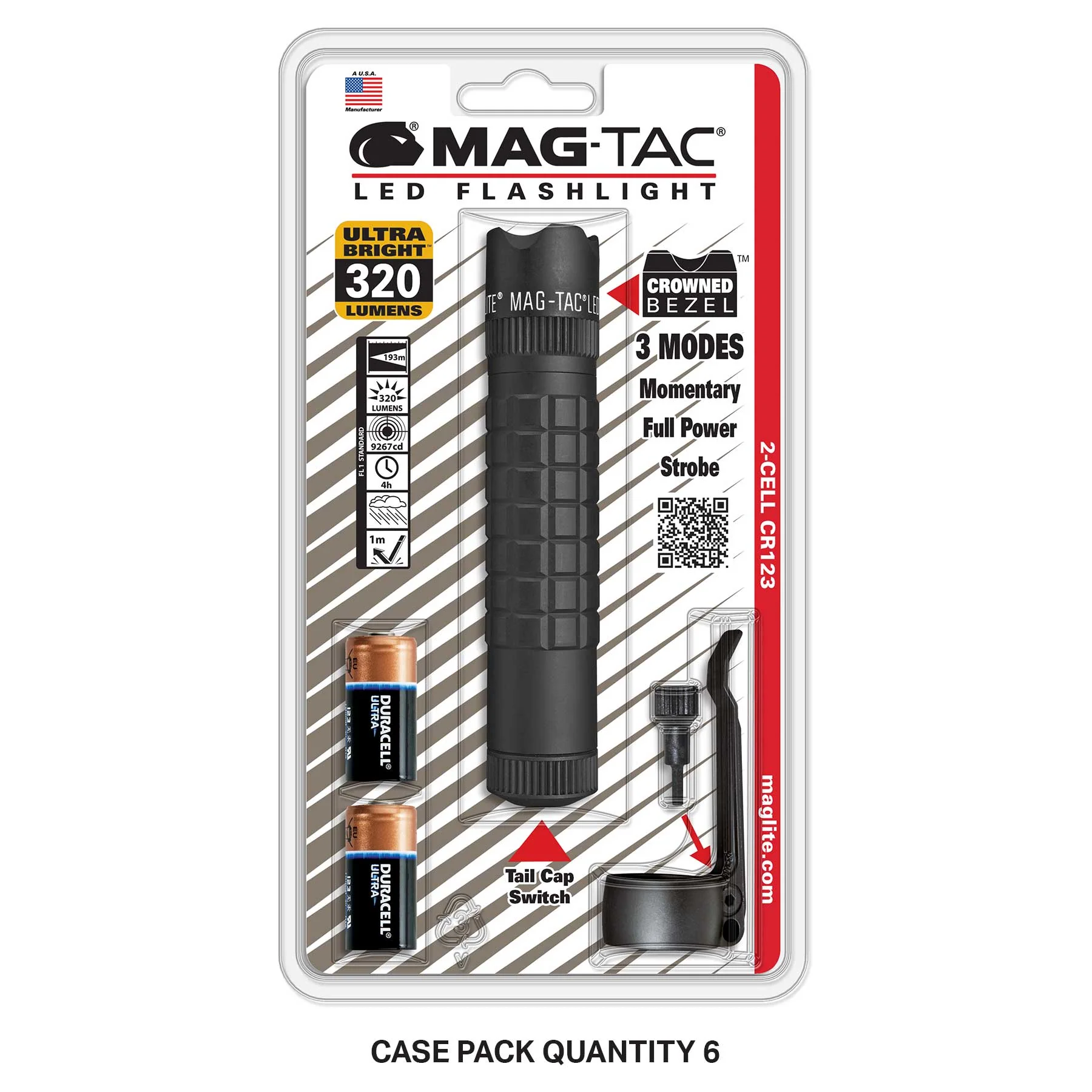 B2B - MAG-TAC CR123 LED Flashlight Crowned Bezel