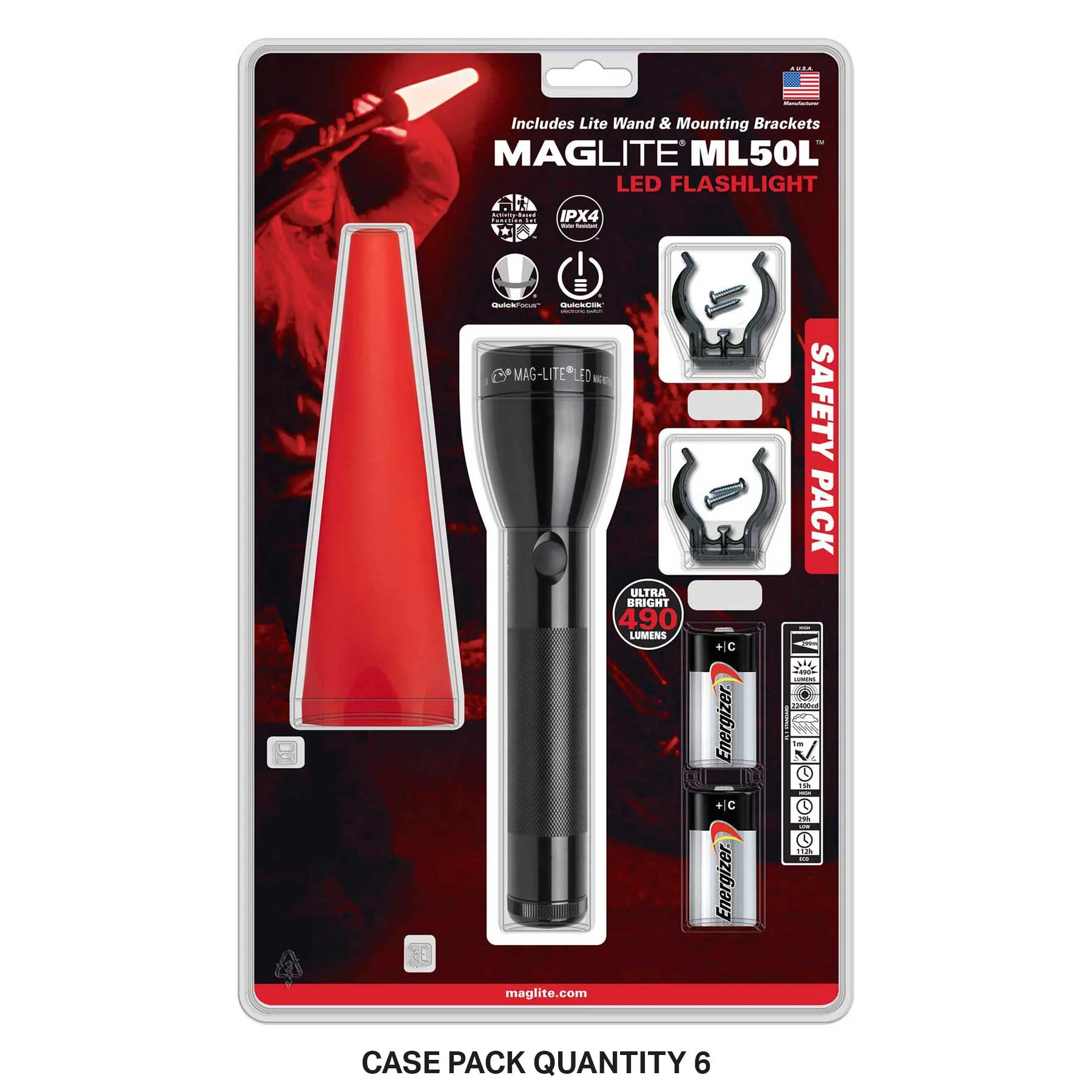 B2B - Maglite ML50L LED Flashlight - Safety Pack