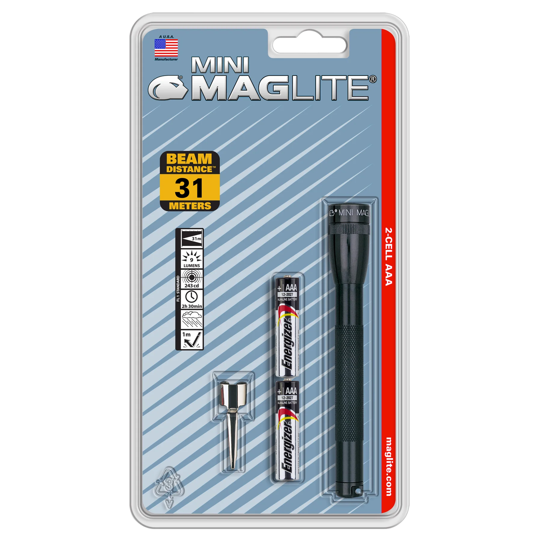 B2B - Mini Maglite 2AAA Classic Flashlight