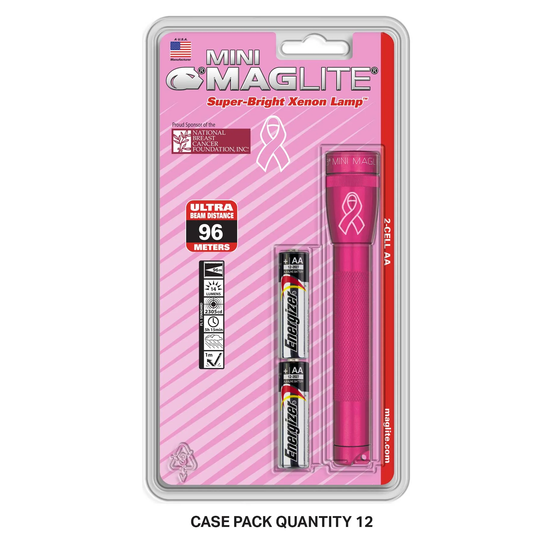 B2B - Mini Maglite AAA Xenon Flashlight - National Breast Cancer Foundation
