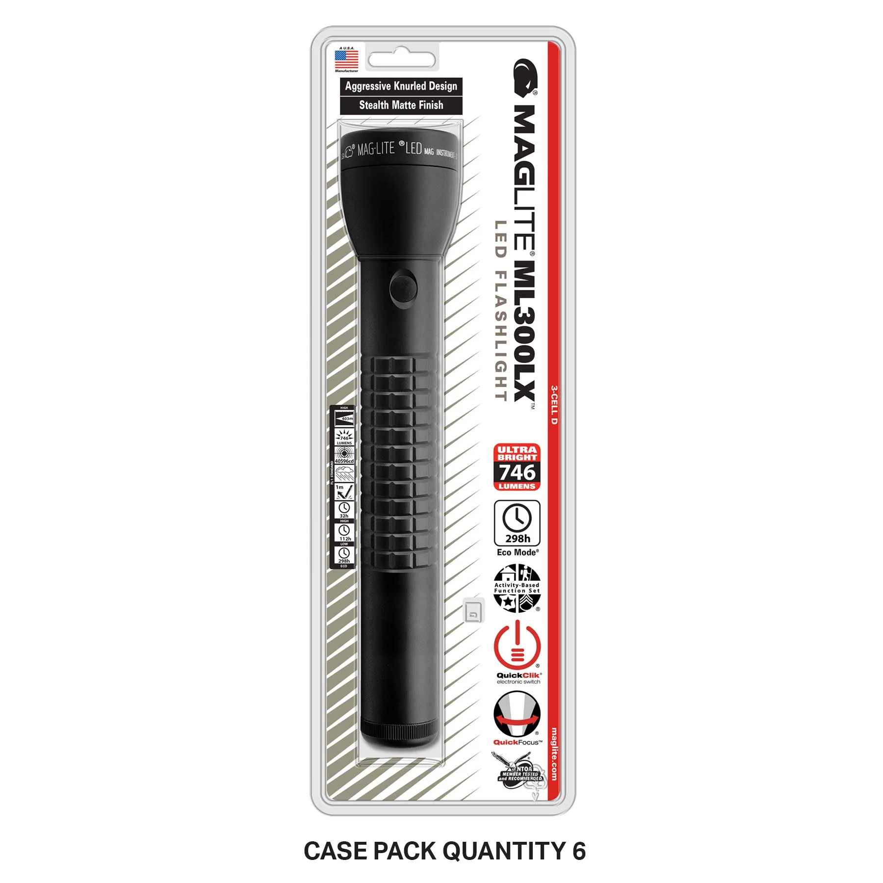 B2B- ML300LX LED 3-Cell D Flashlight- Blister Pack