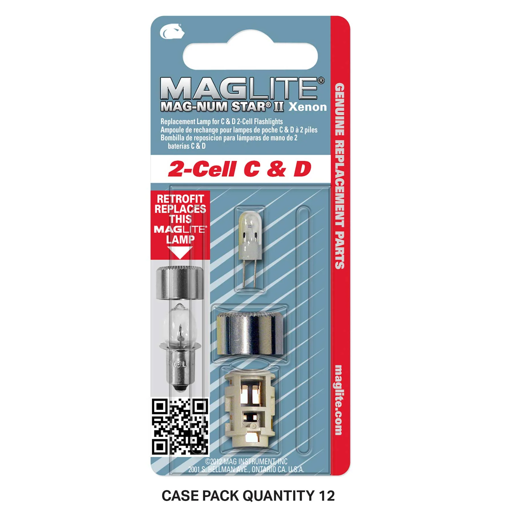 B2B- Replacement Lamp-Bulb for Maglite 2-Cell C & D Flashlight