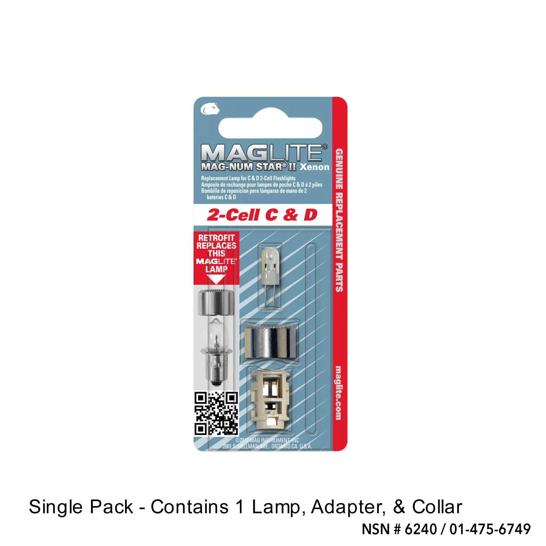 B2B- Replacement Lamp-Bulb for Maglite 2-Cell C & D Flashlight - Image 2