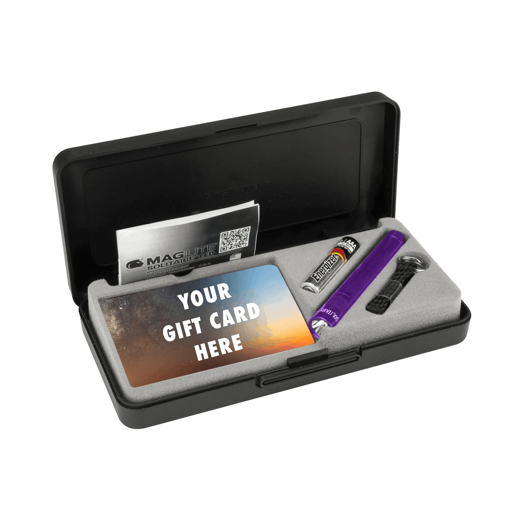Classic Solitaire Key Chain Flashlight with Gift Card Gift Box - Image 9