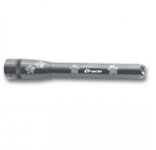 Mini Maglite Pro LED Flashlight - Gray - Custom Pet Engraving