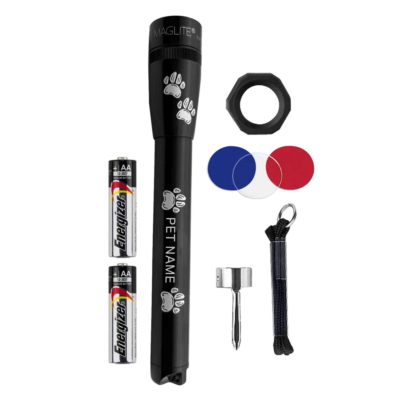 Mini Maglite Pro LED Flashlight - Brown - Custom Pet Engraving - Image 3