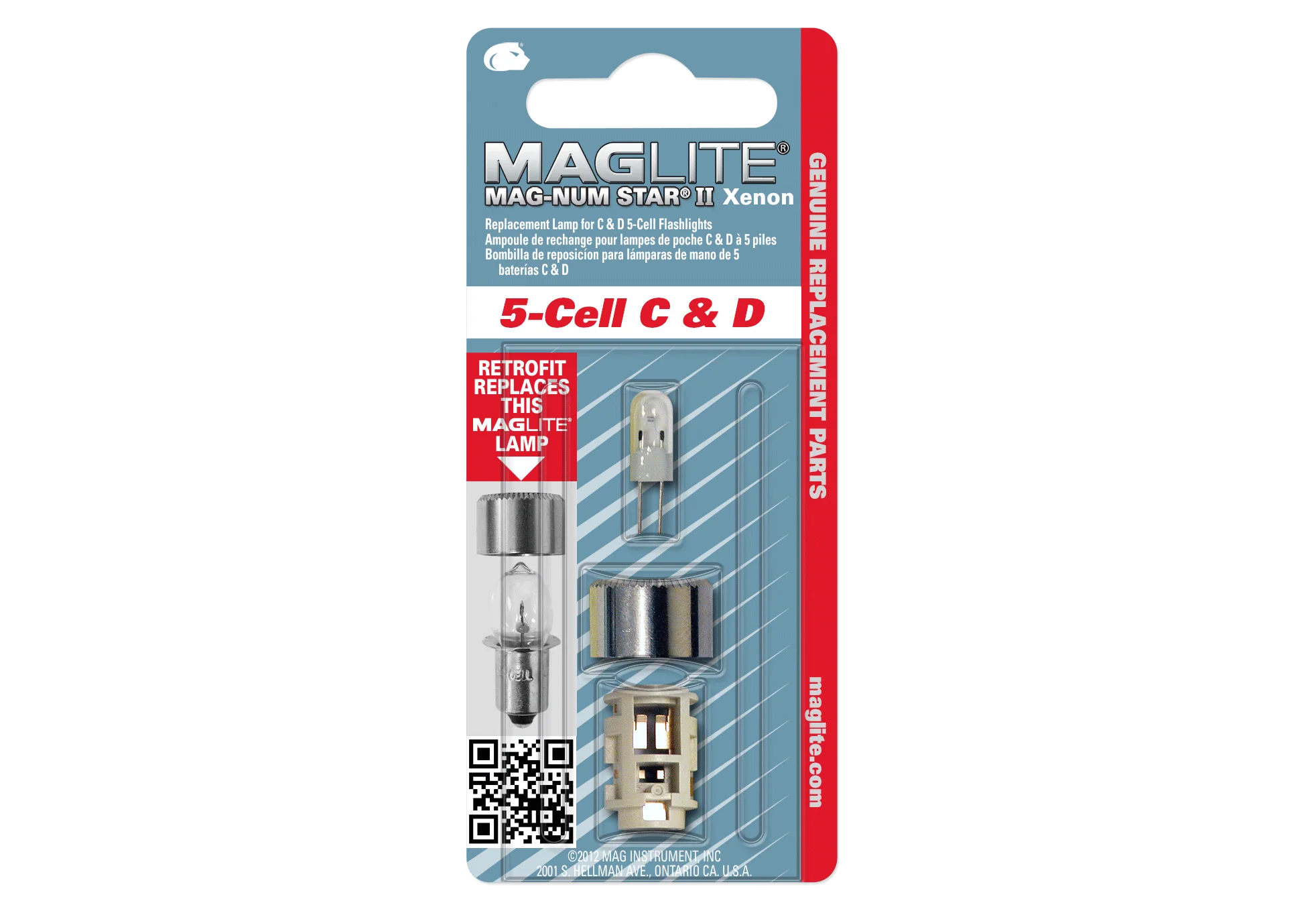 Replacement Lamp-Bulb for Maglite 5-Cell C & D Flashlight