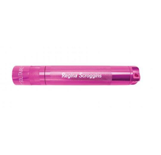 Solitaire LED Key Chain Flashlight - Pink - Custom Engraving
